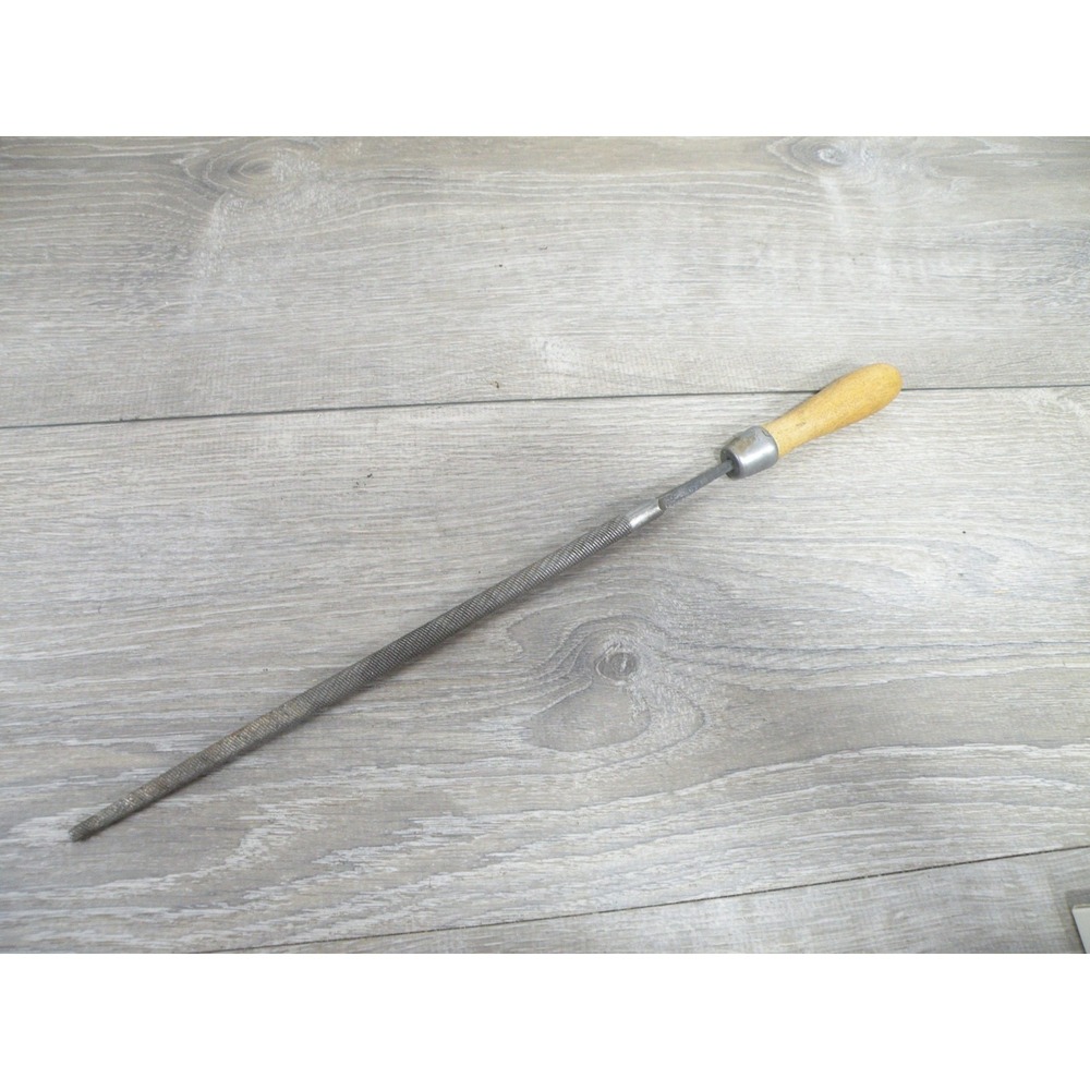 Vintage Nicholson Half-Round Rasp File Tool with Wooden Handle USA Made